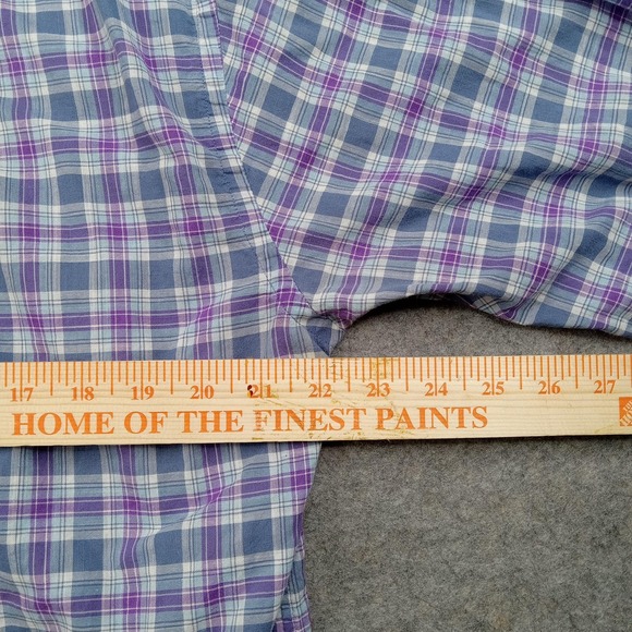 Vineyard Vines Shirt Mens Large Blue Purple Plaid Classic Fit Murray Button Down - Picture 5 of 6